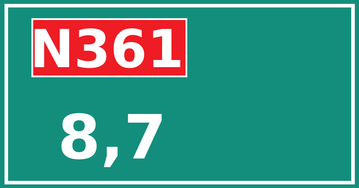 Hectometerbord N361 8,7