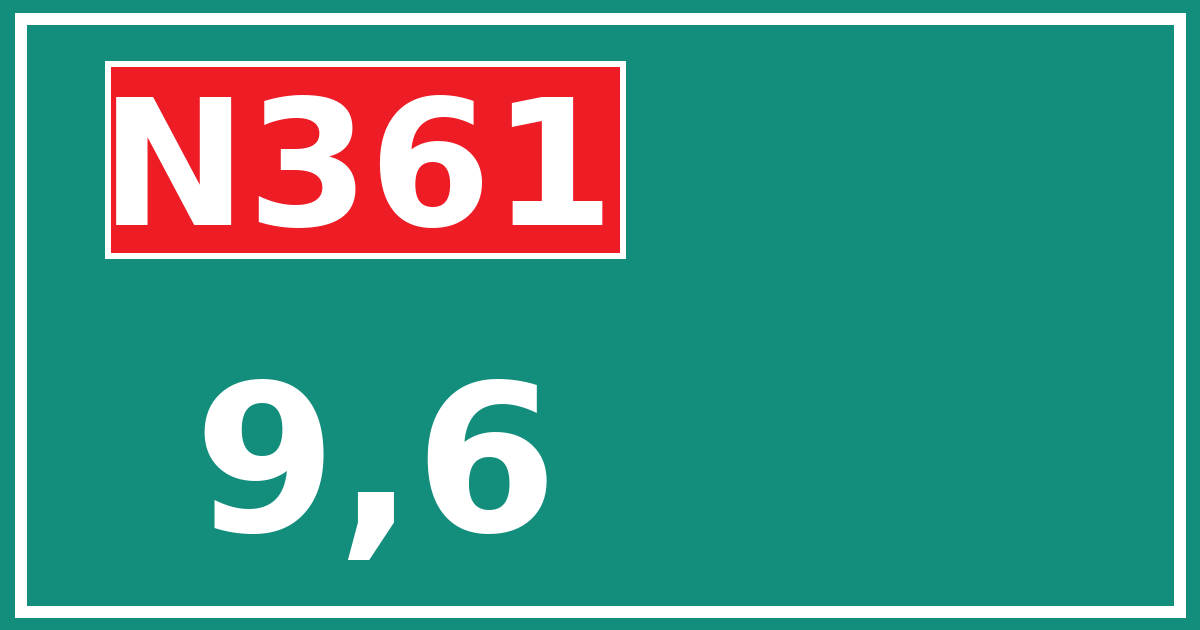 Hectometerbord N361 9,6