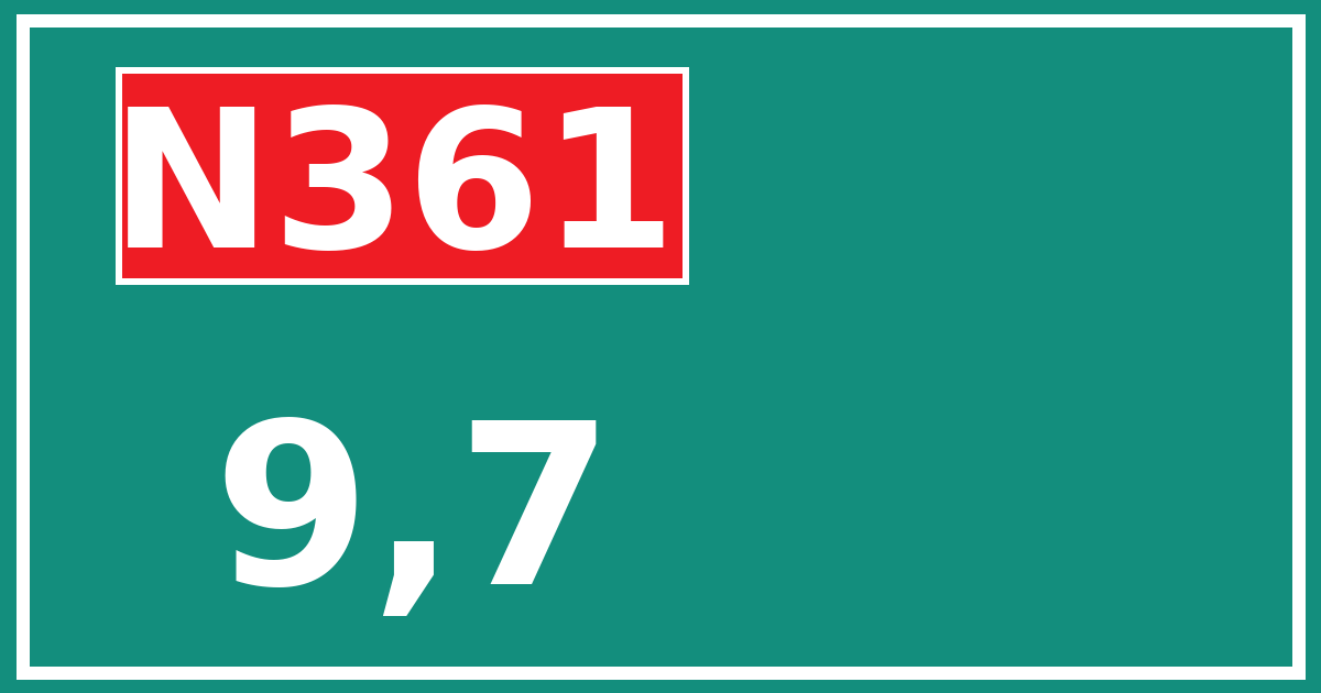 Hectometerbord N361 9,7