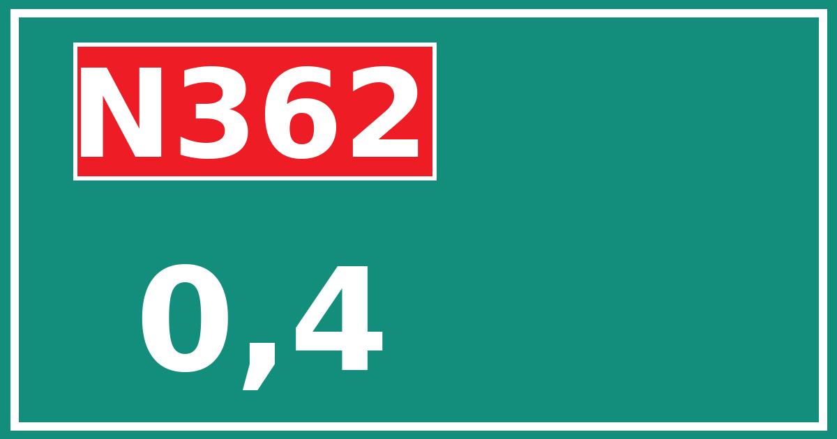 Hectometerbord N362 0,4