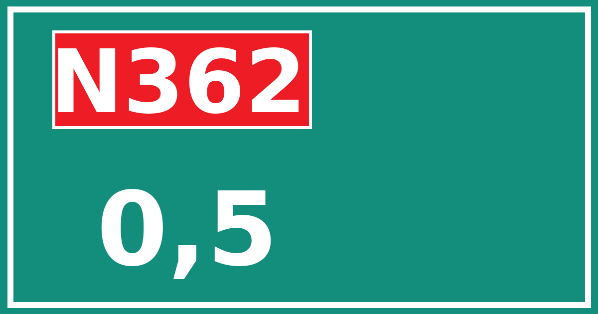 Hectometerbord N362 0,5