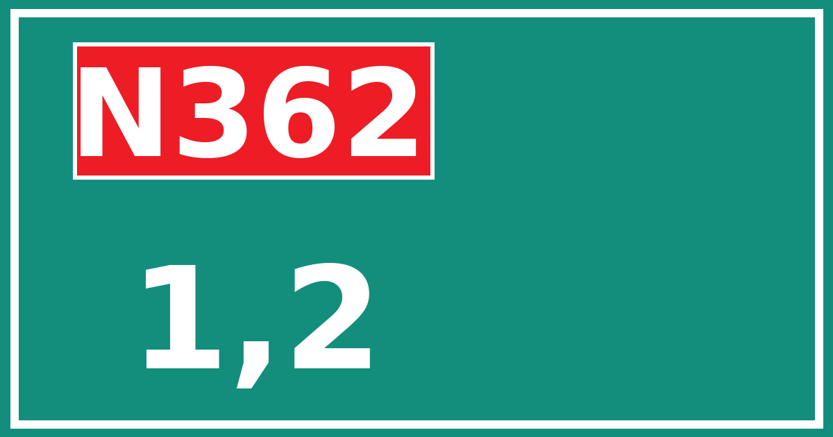 Hectometerbord N362 1,2
