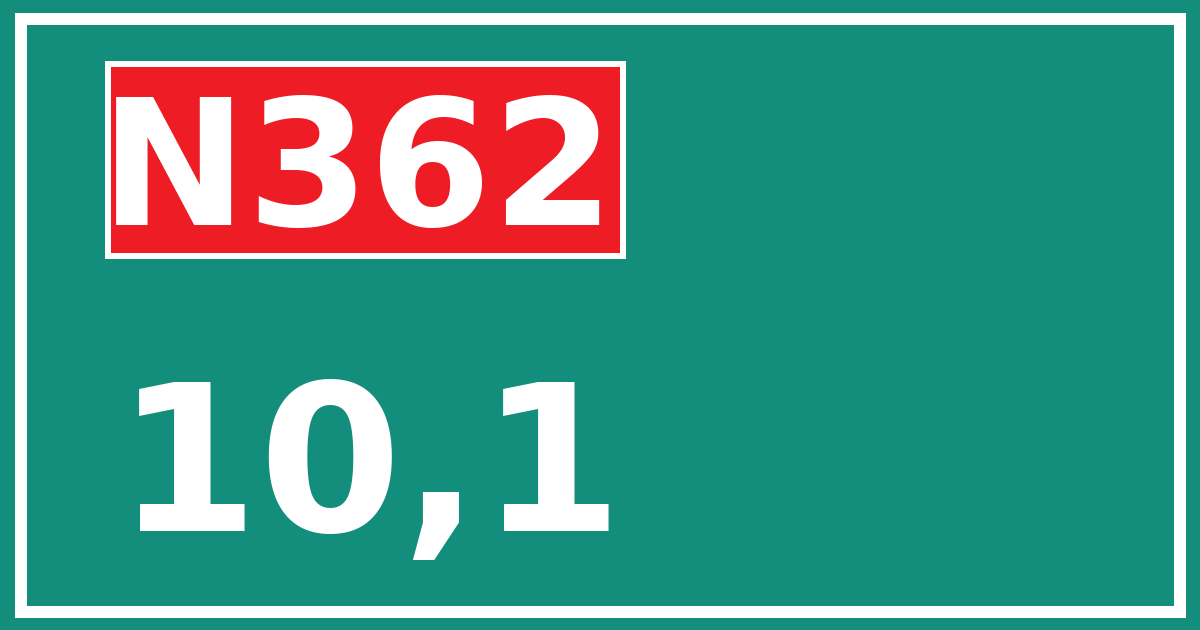 Hectometerbord N362 10,1