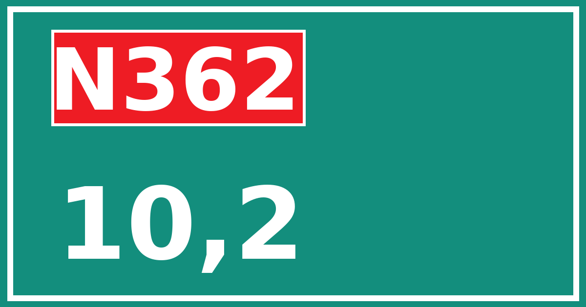 Hectometerbord N362 10,2