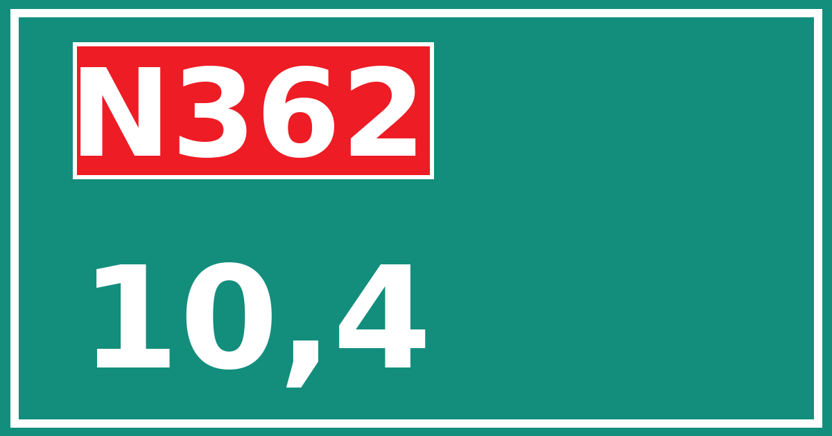 Hectometerbord N362 10,4