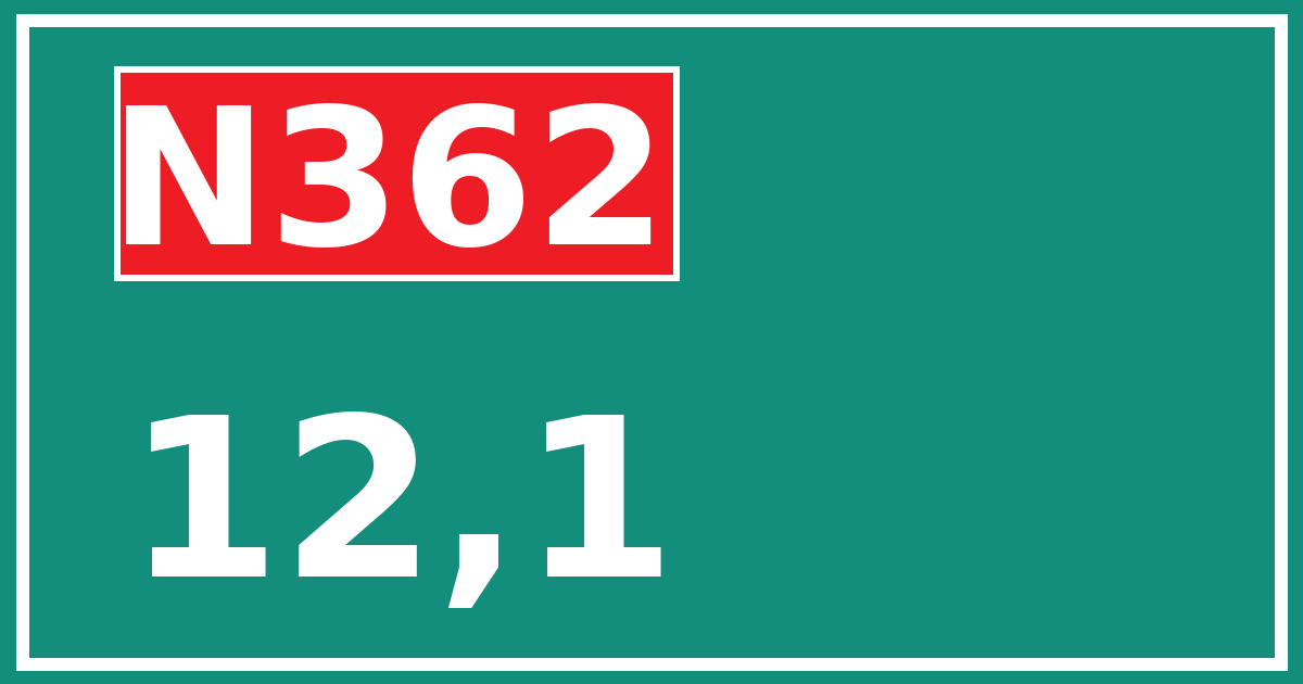 Hectometerbord N362 12,1
