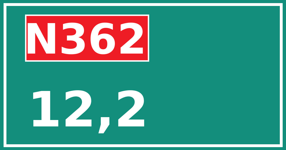 Hectometerbord N362 12,2