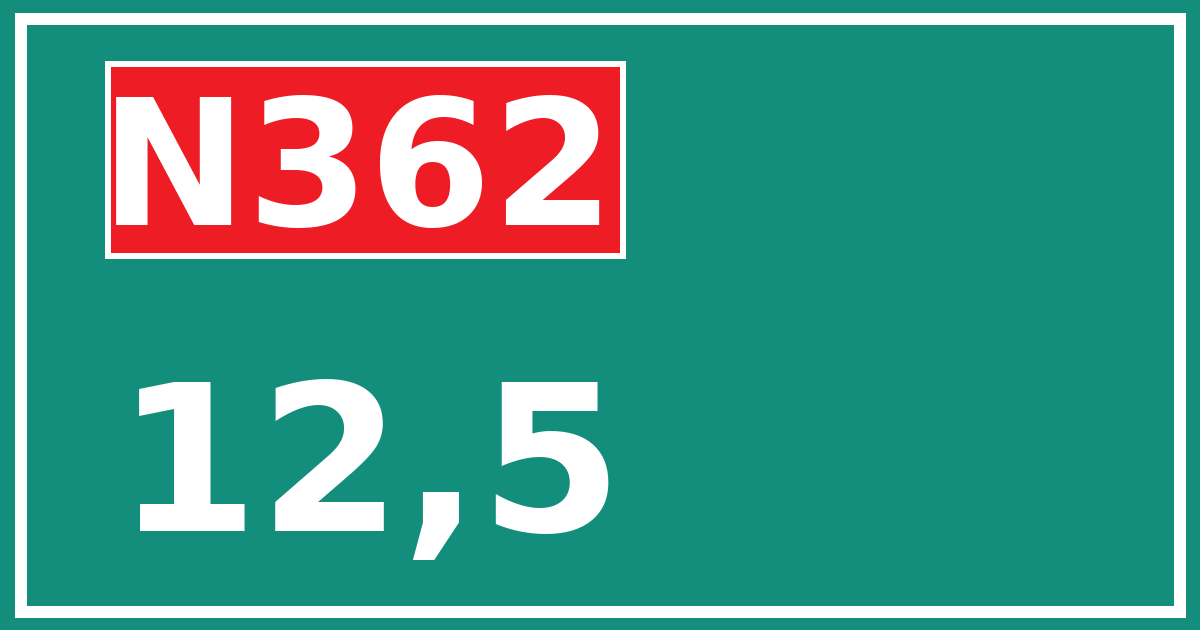 Hectometerbord N362 12,5