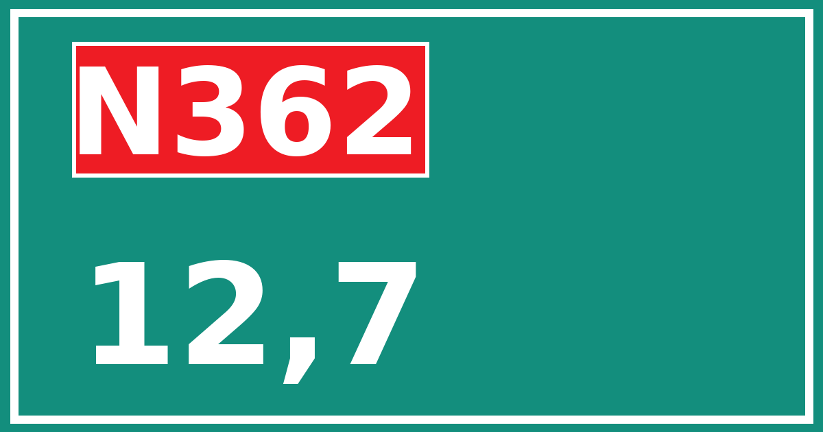 Hectometerbord N362 12,7
