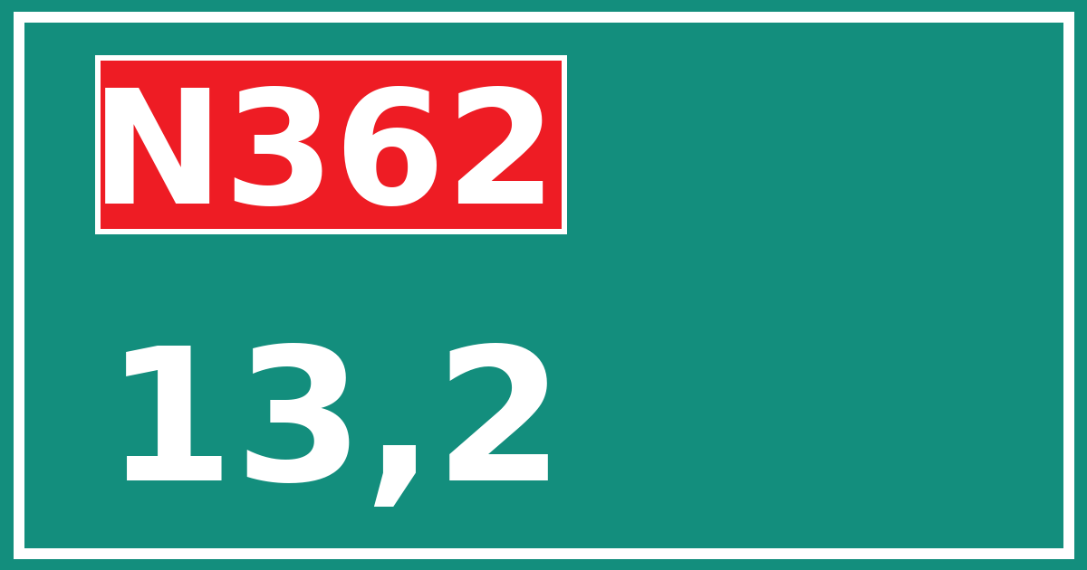 Hectometerbord N362 13,2