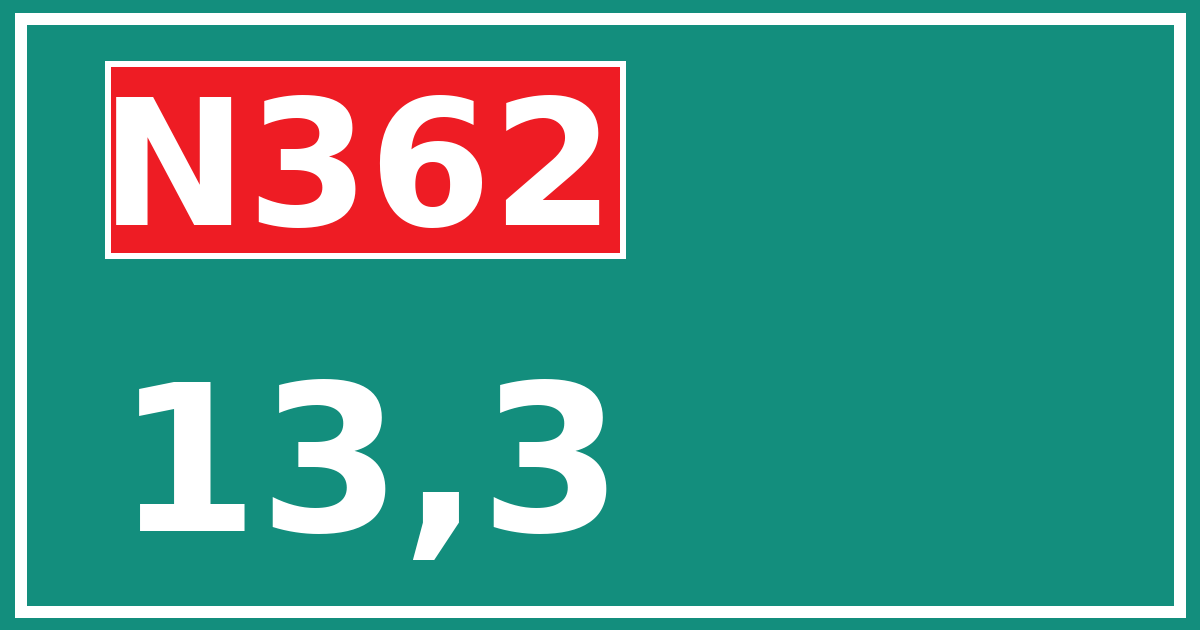 Hectometerbord N362 13,3