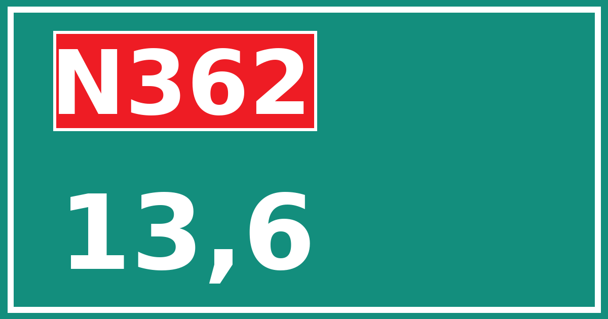 Hectometerbord N362 13,6