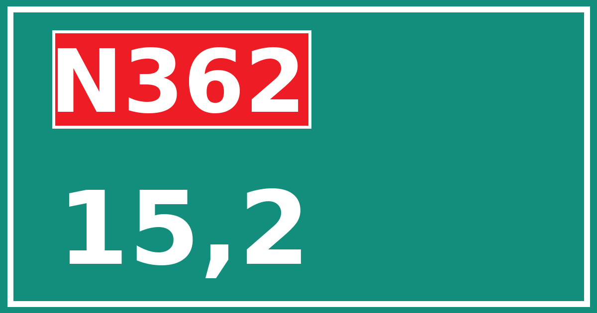 Hectometerbord N362 15,2
