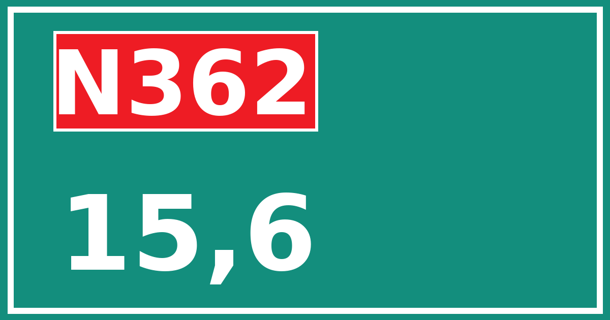 Hectometerbord N362 15,6