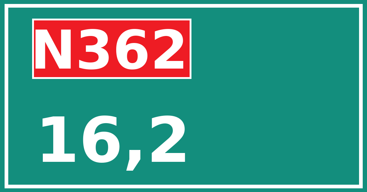 Hectometerbord N362 16,2