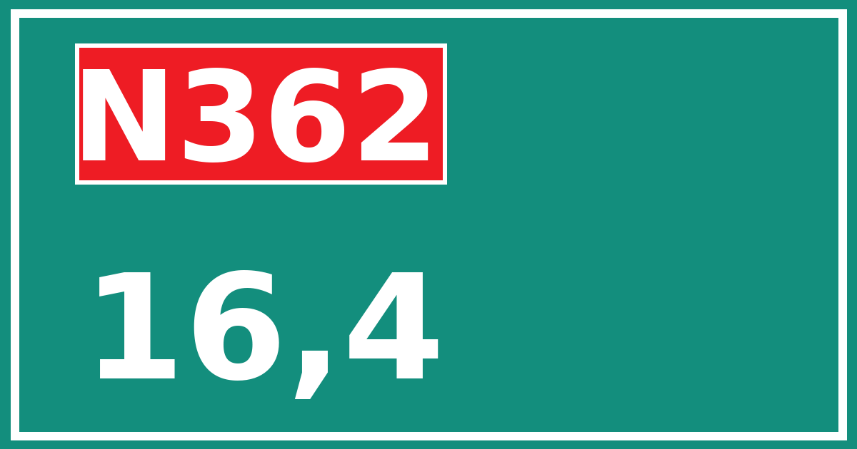 Hectometerbord N362 16,4