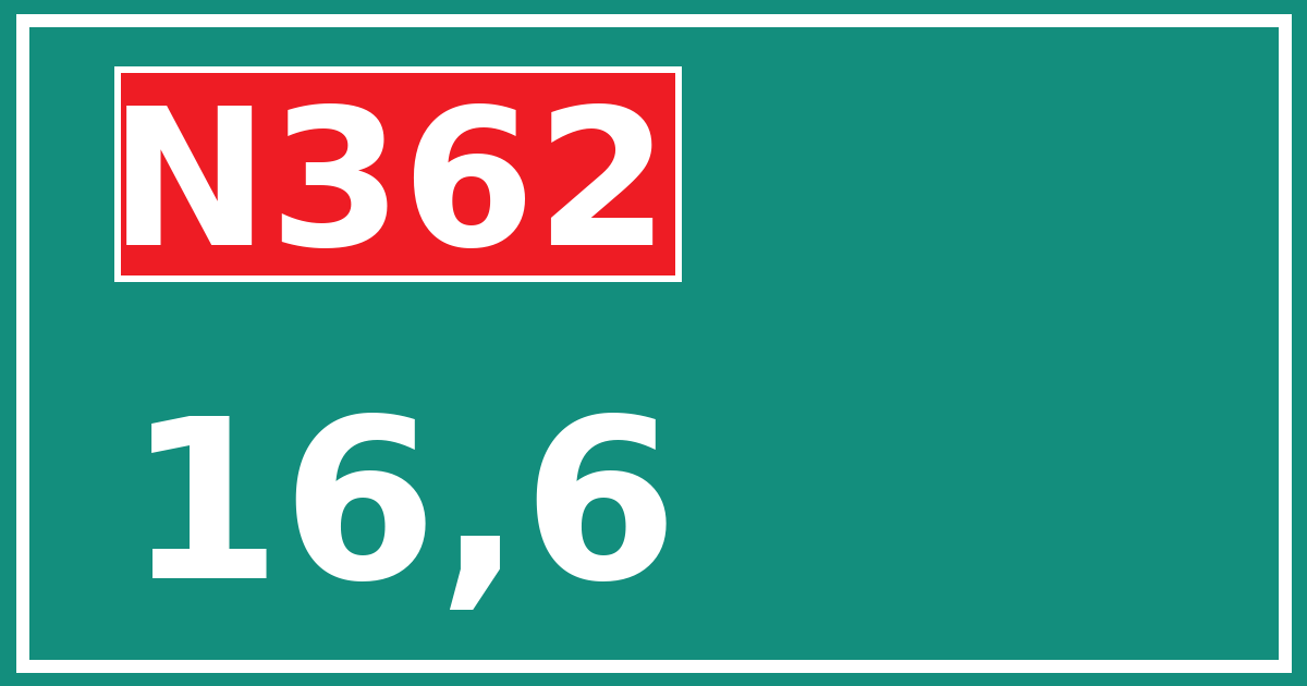 Hectometerbord N362 16,6