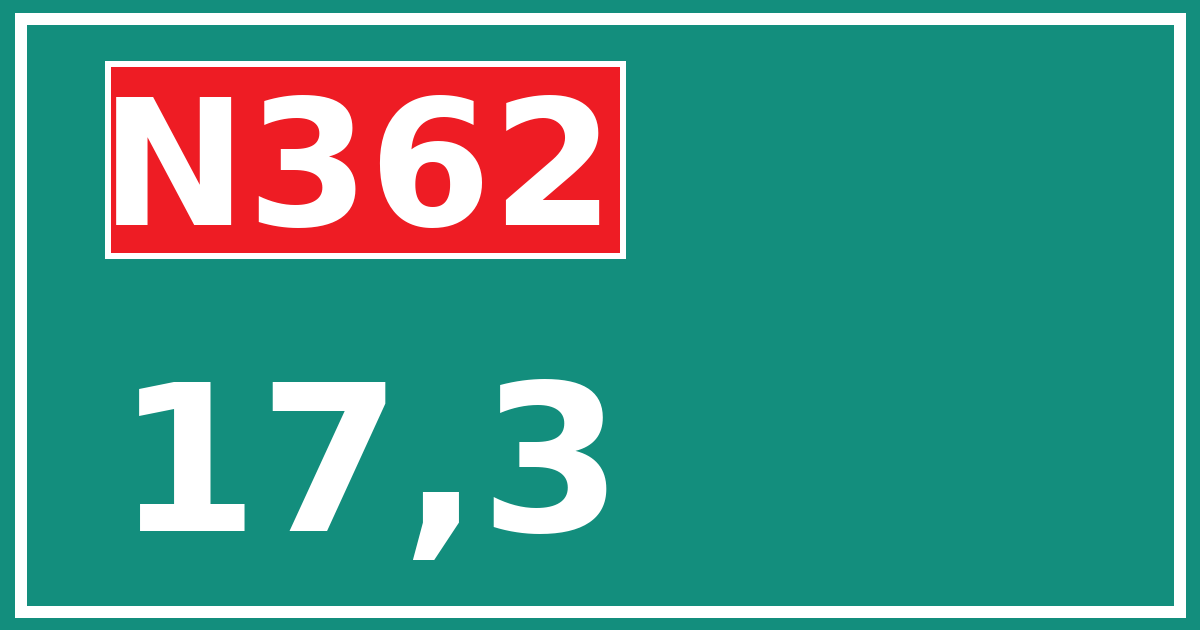 Hectometerbord N362 17,3