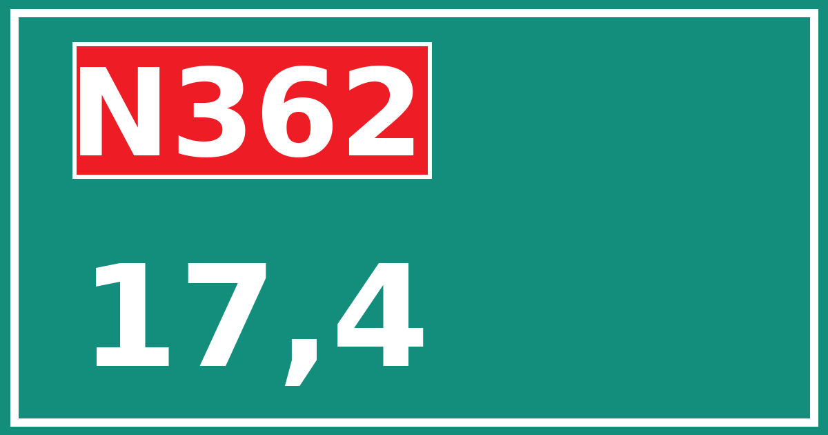 Hectometerbord N362 17,4