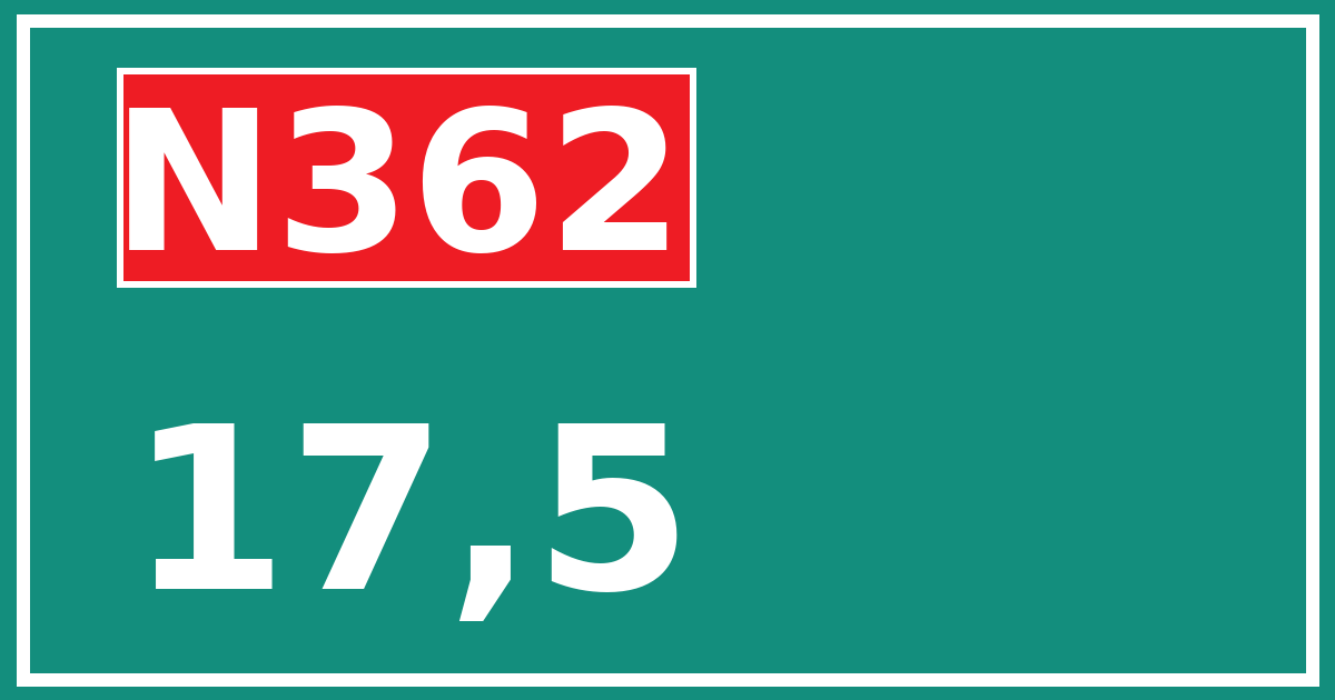 Hectometerbord N362 17,5