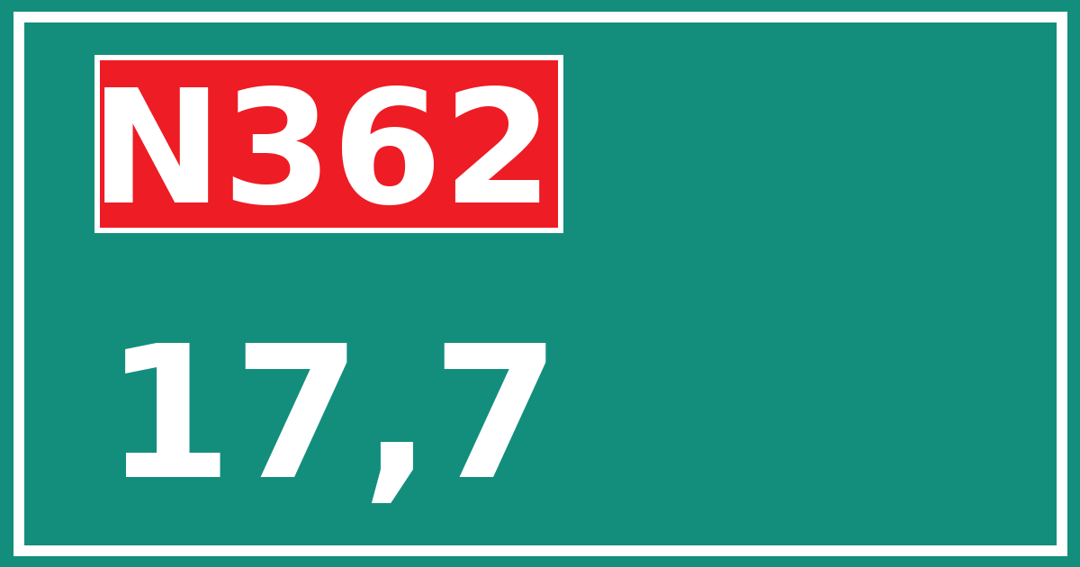 Hectometerbord N362 17,7