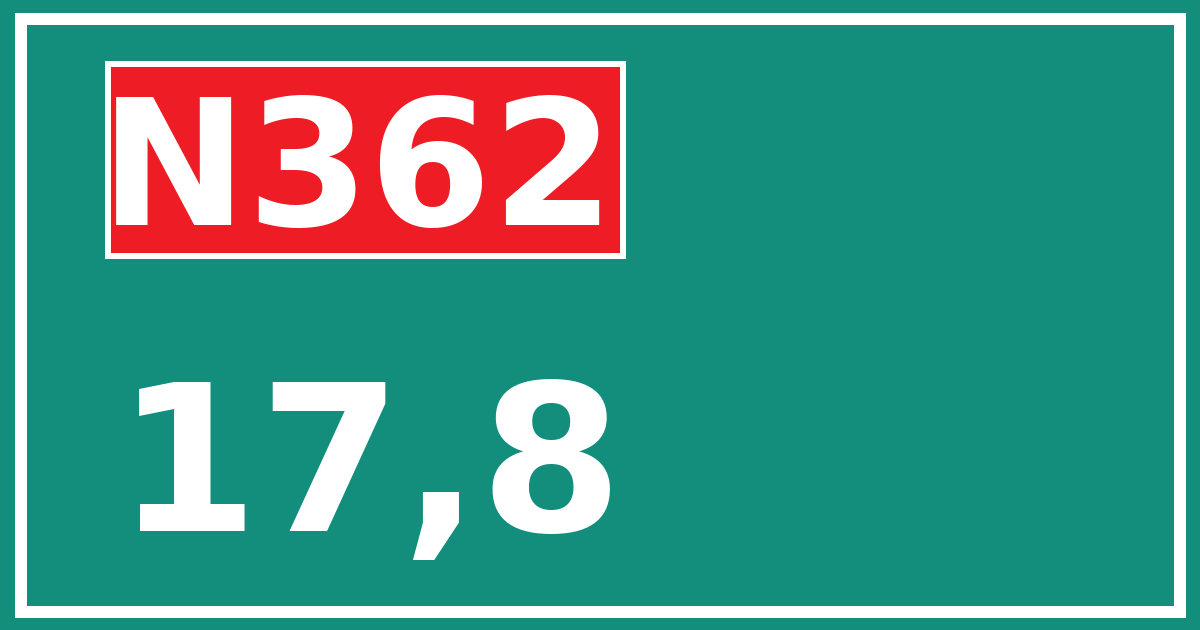 Hectometerbord N362 17,8