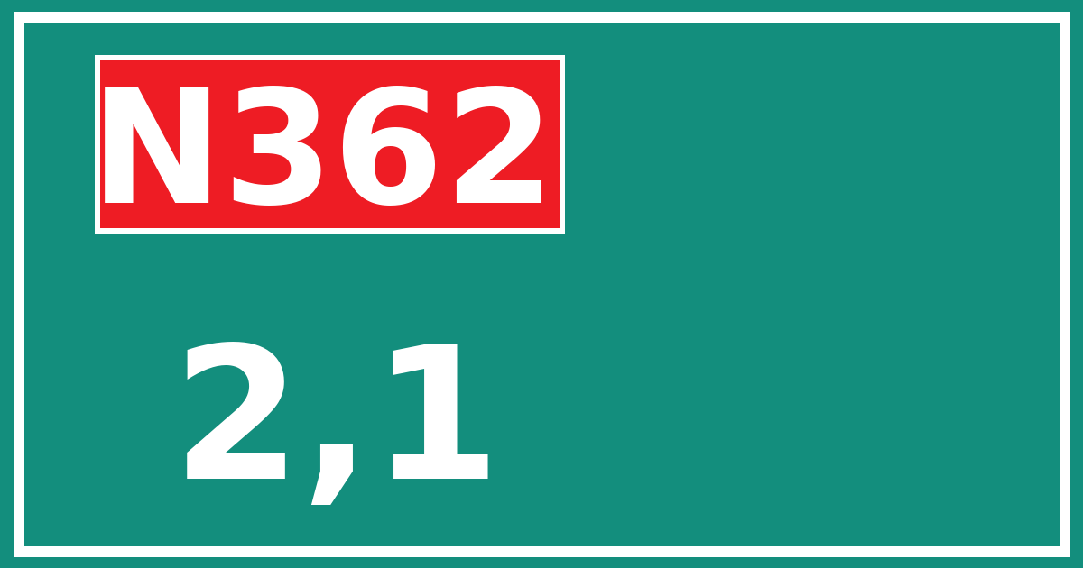 Hectometerbord N362 2,1