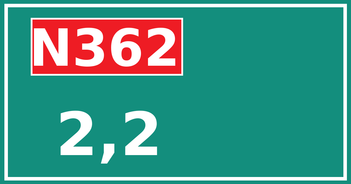 Hectometerbord N362 2,2