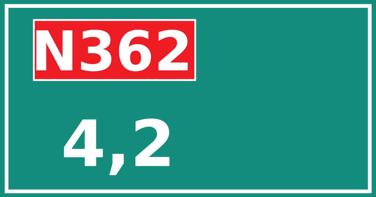 Hectometerbord N362 4,2