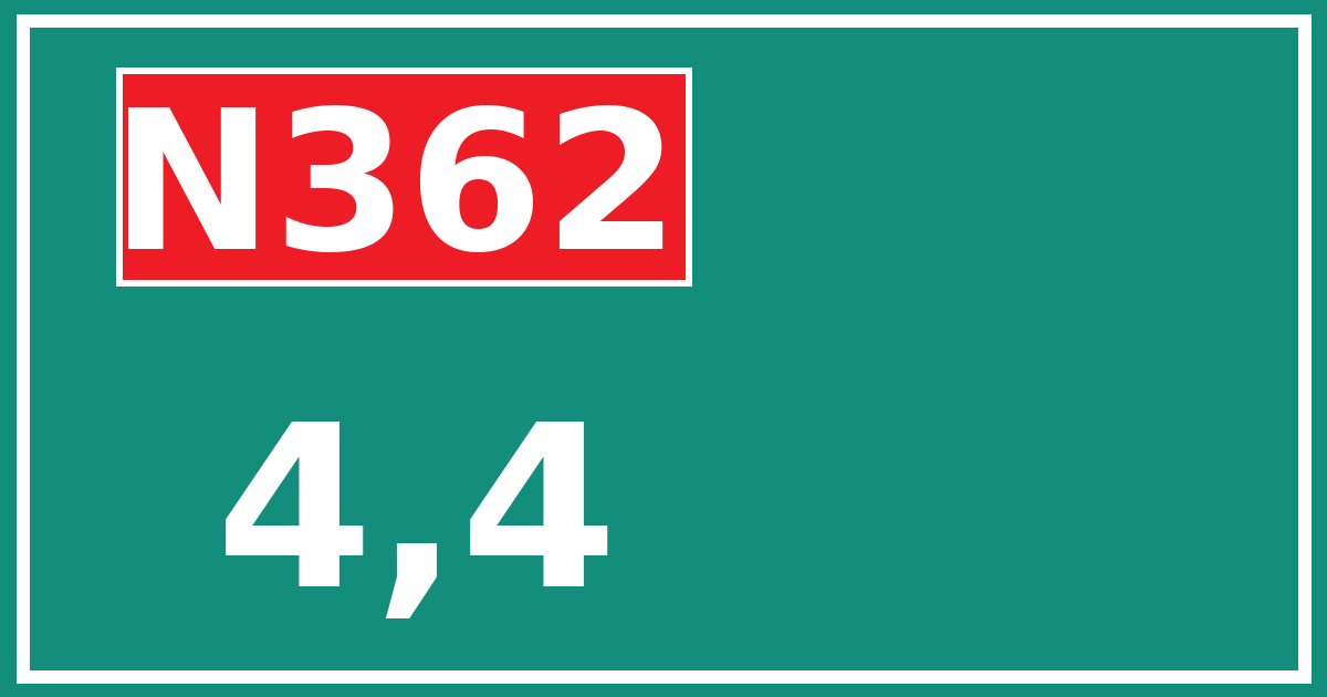 Hectometerbord N362 4,4