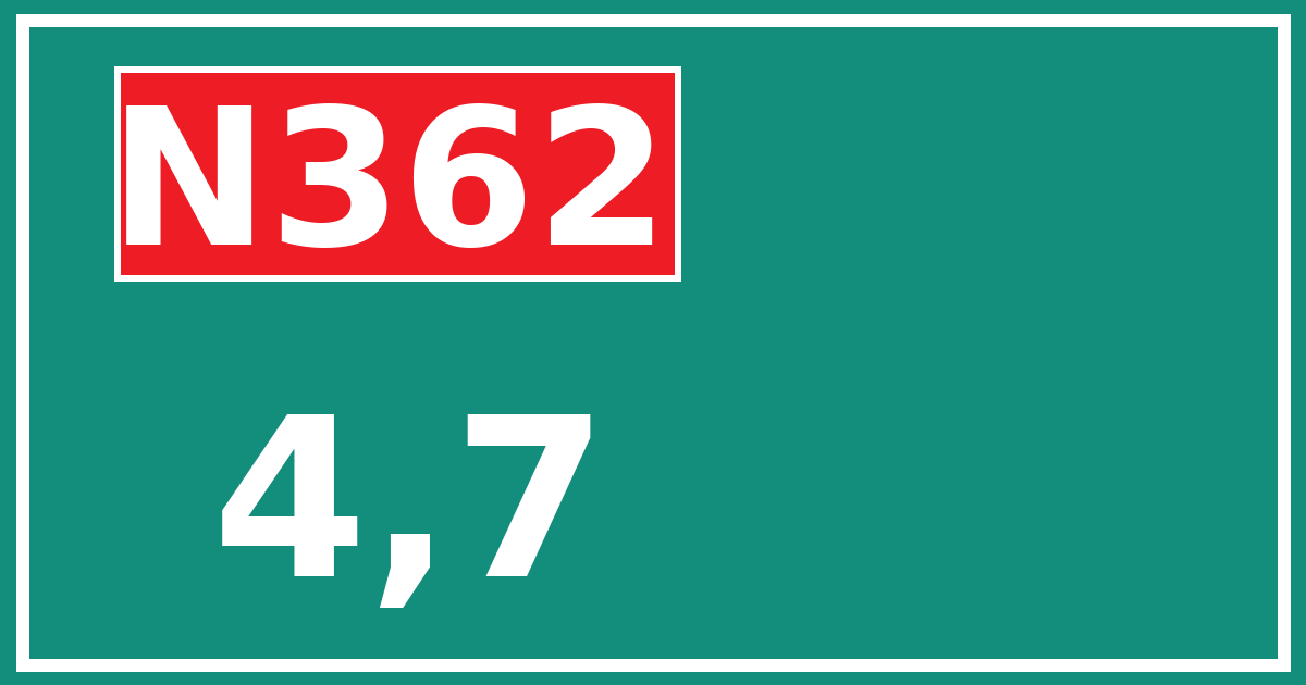 Hectometerbord N362 4,7