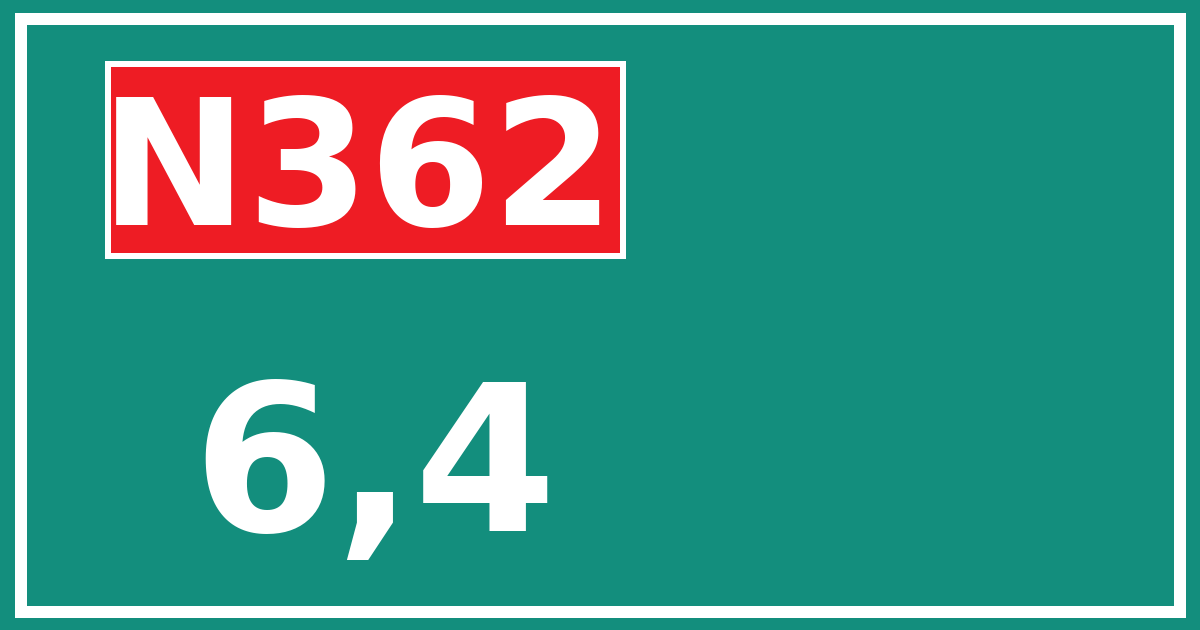 Hectometerbord N362 6,4