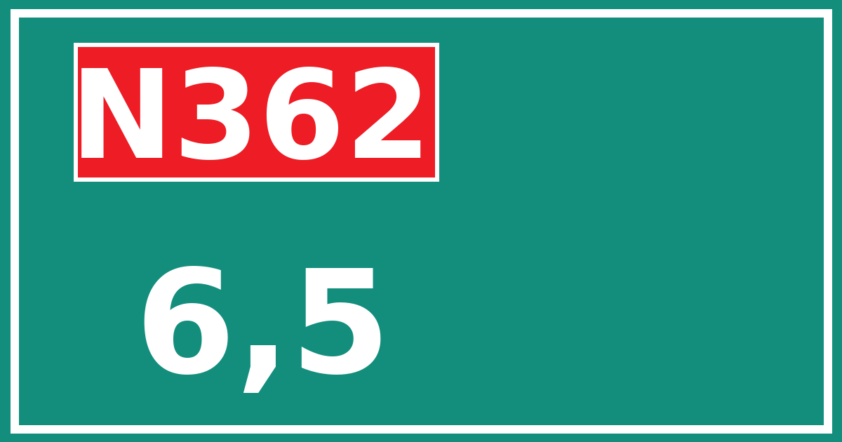 Hectometerbord N362 6,5