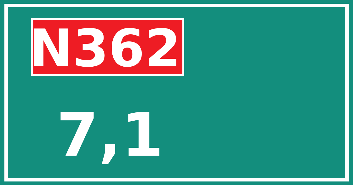 Hectometerbord N362 7,1
