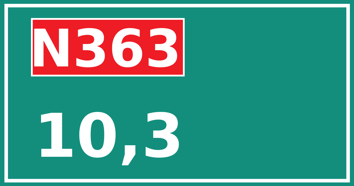 Hectometerbord N363 10,3