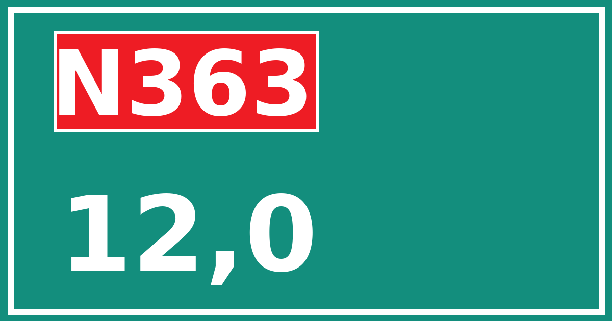Hectometerbord N363 12,0