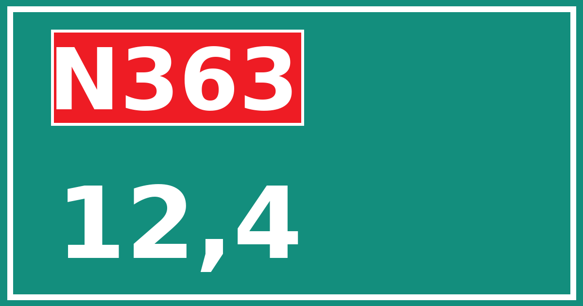 Hectometerbord N363 12,4