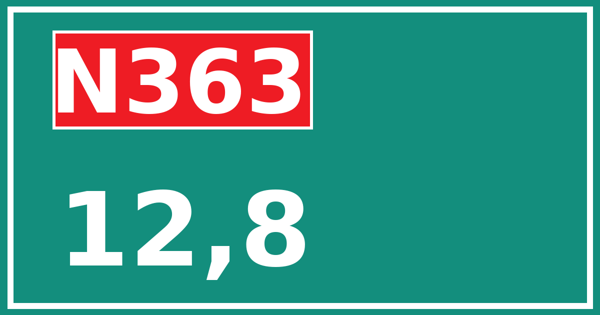 Hectometerbord N363 12,8