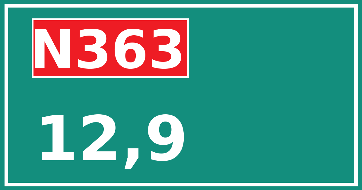 Hectometerbord N363 12,9