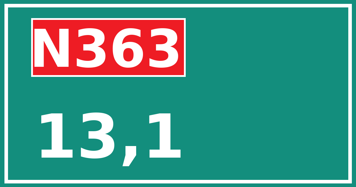 Hectometerbord N363 13,1