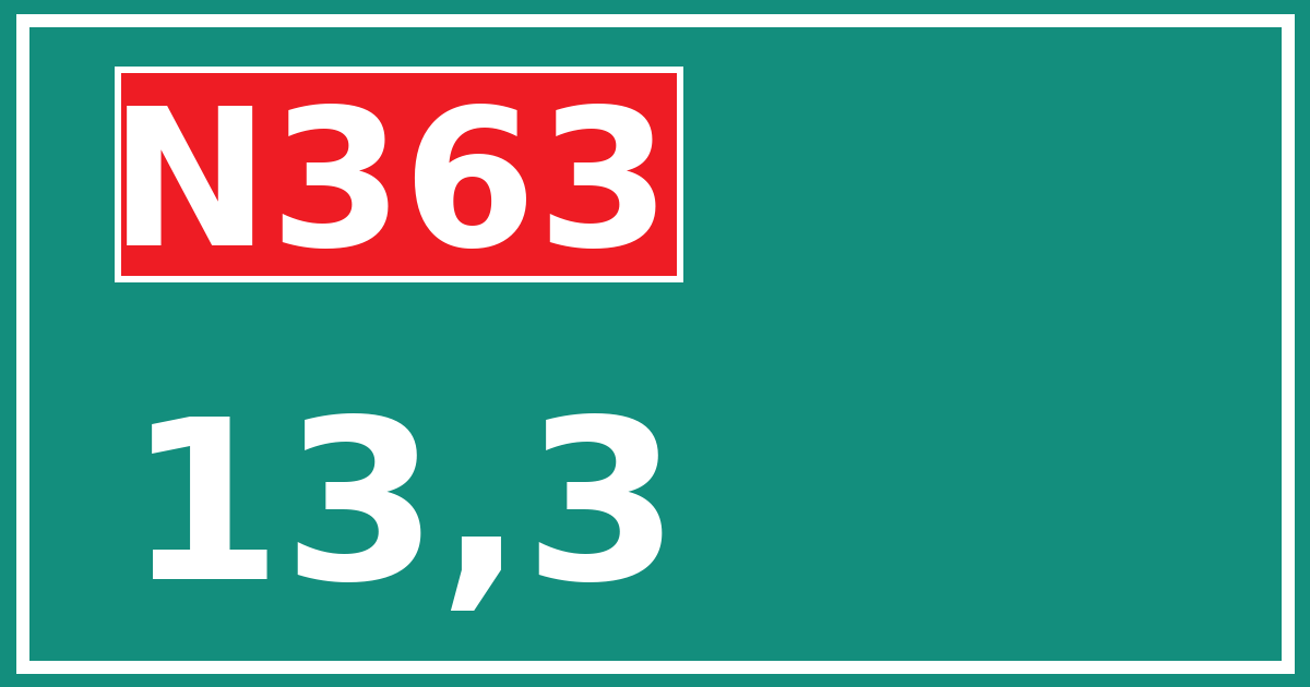 Hectometerbord N363 13,3
