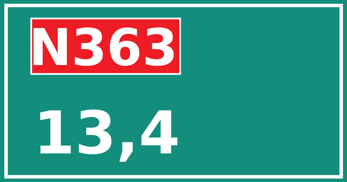 Hectometerbord N363 13,4