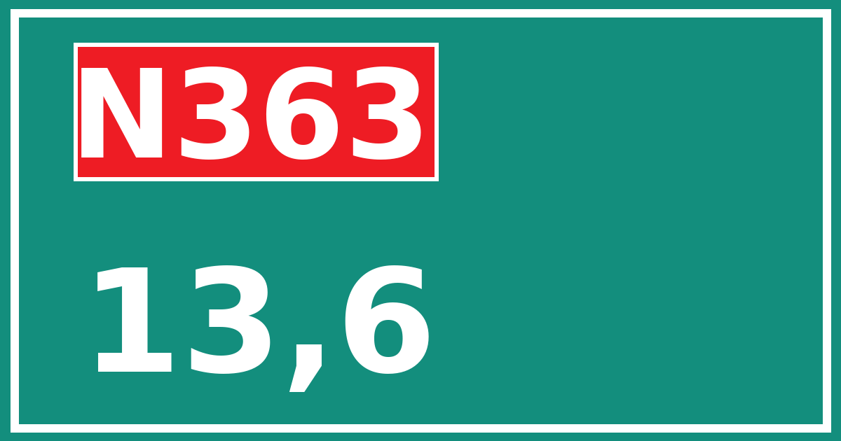 Hectometerbord N363 13,6