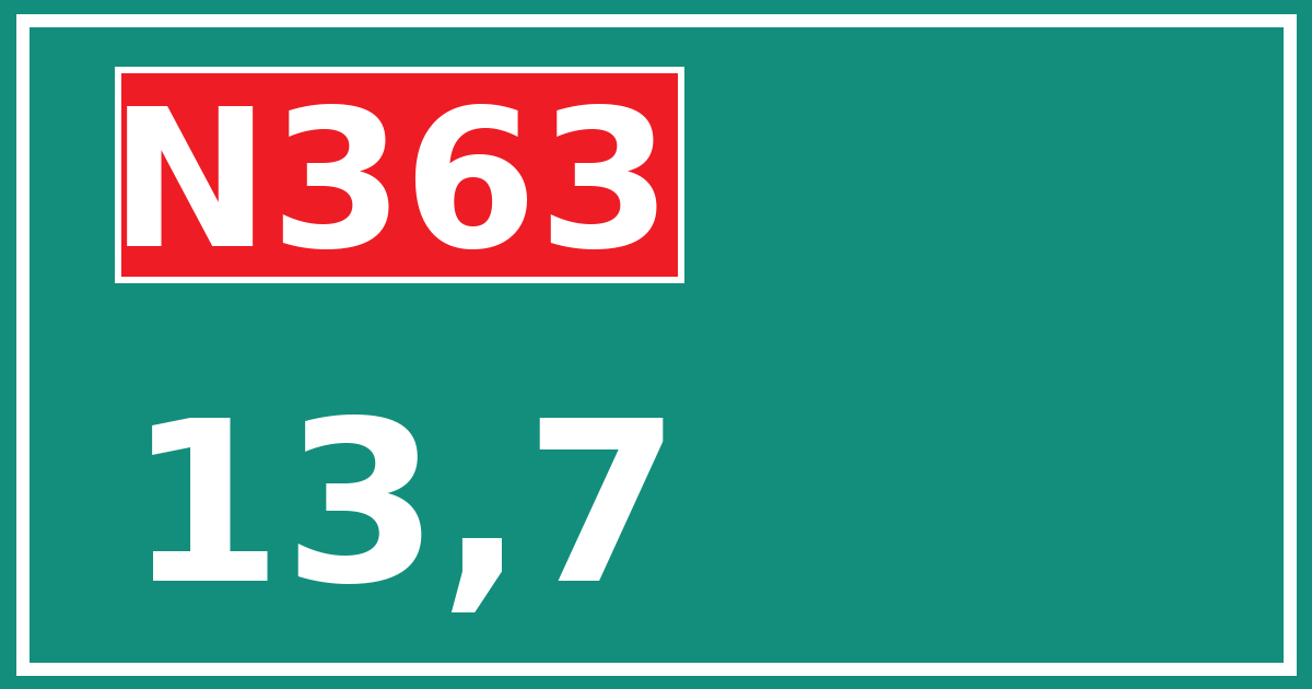 Hectometerbord N363 13,7