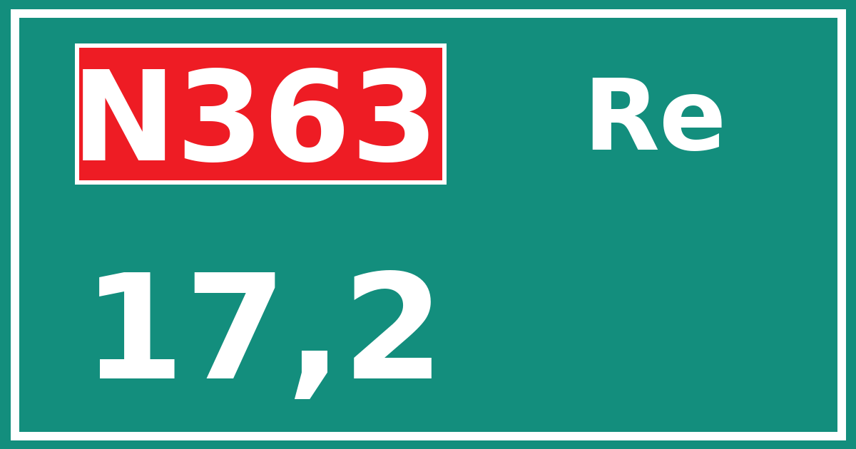 Hectometerbord N363 17,2 zijde Re