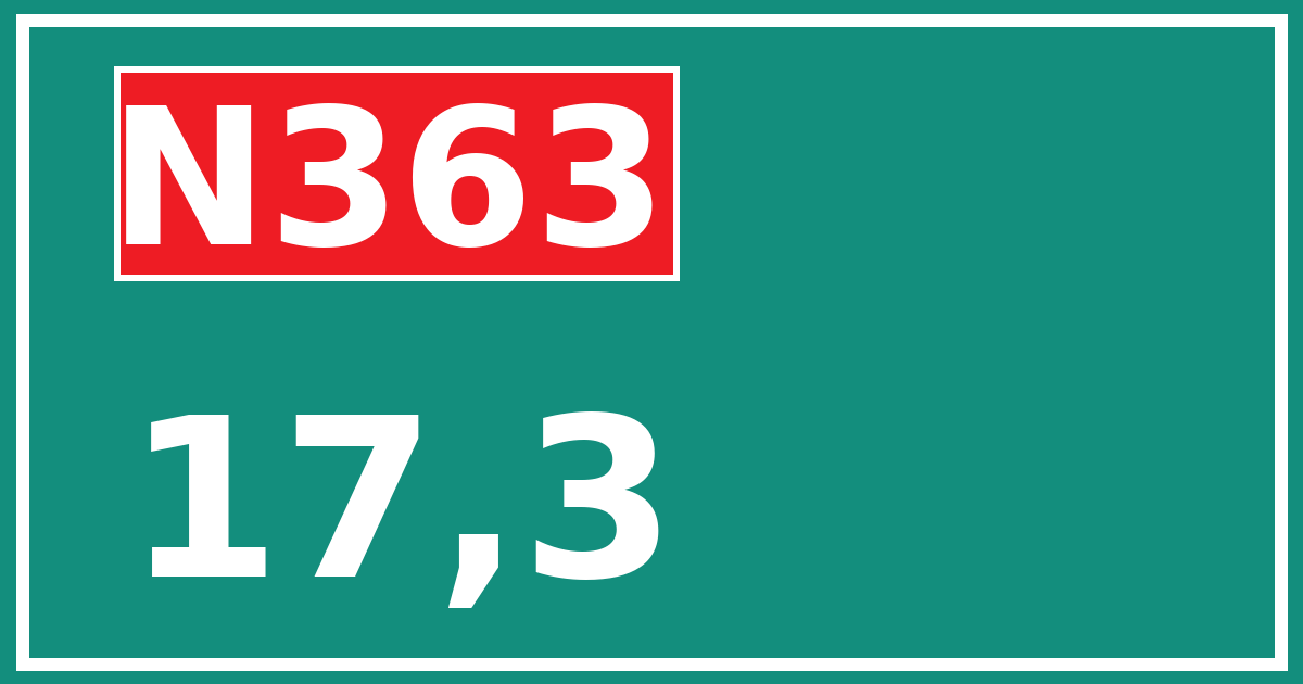 Hectometerbord N363 17,3