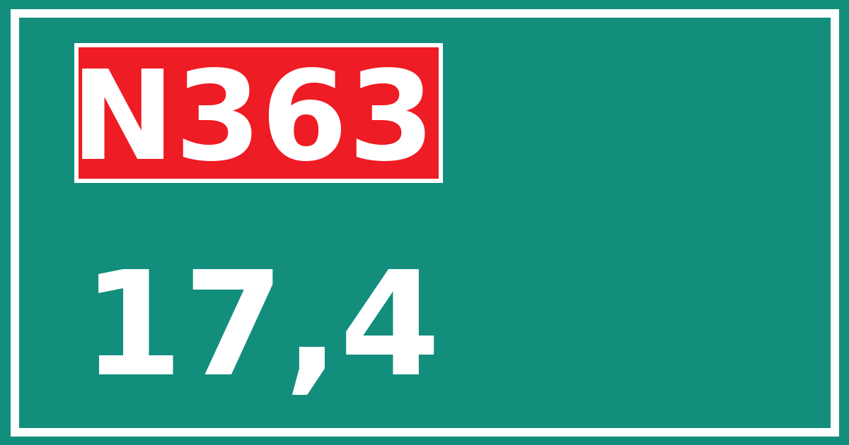 Hectometerbord N363 17,4