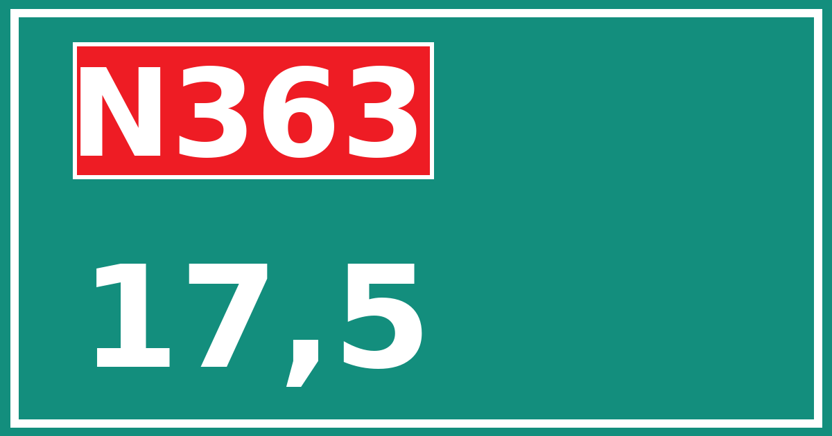 Hectometerbord N363 17,5