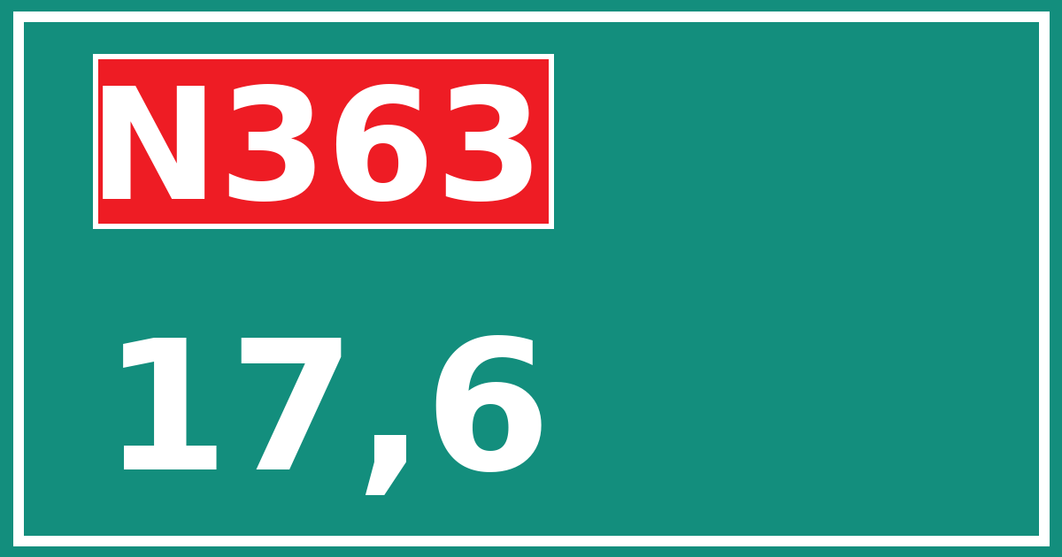 Hectometerbord N363 17,6