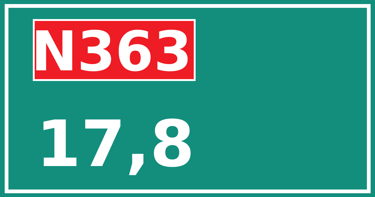 Hectometerbord N363 17,8